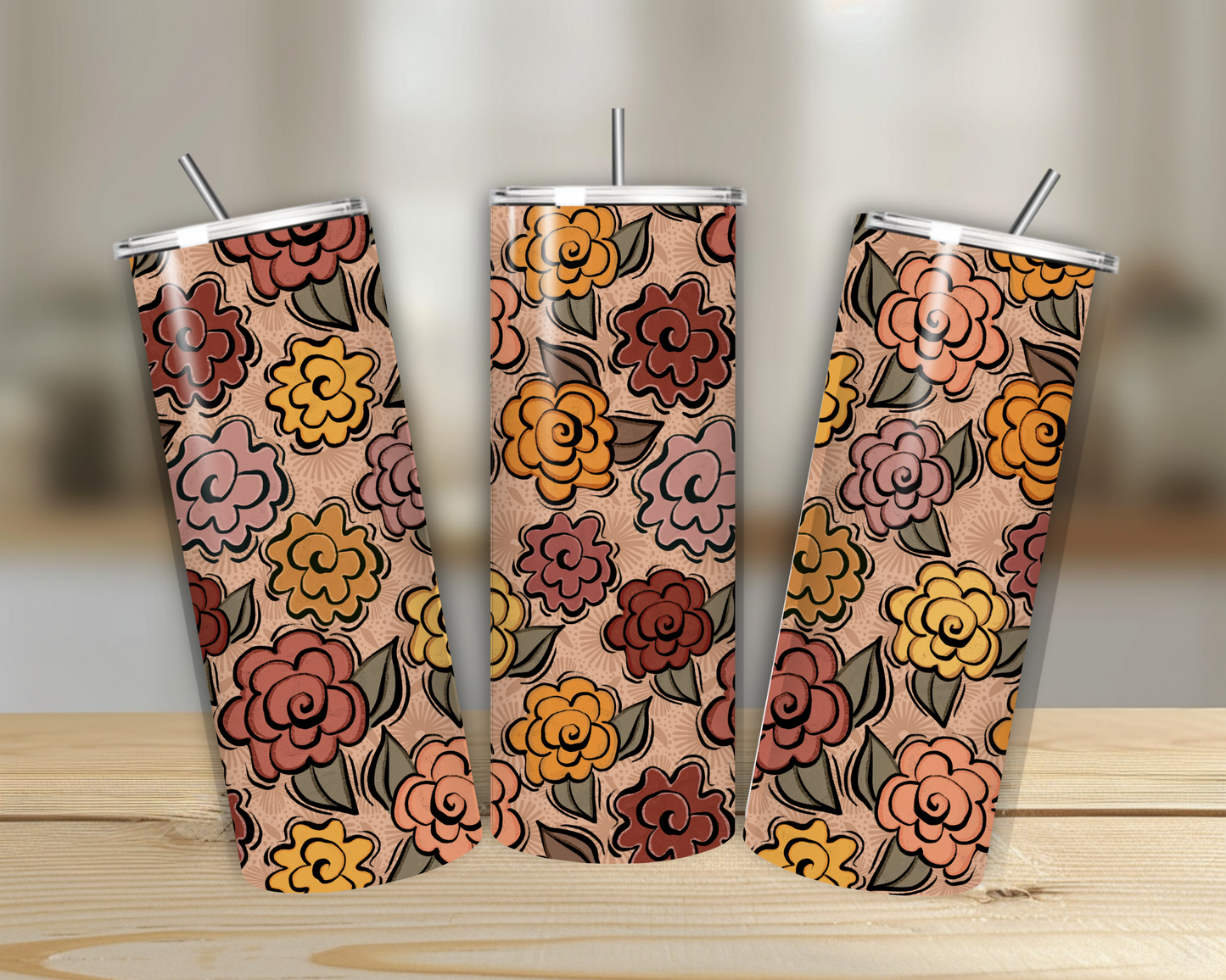 Flower Water Color 20oz Tumbler