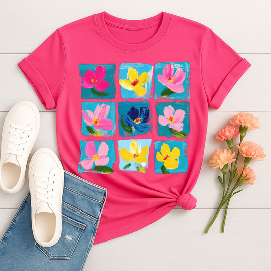 3437 - Teal Flower Collage