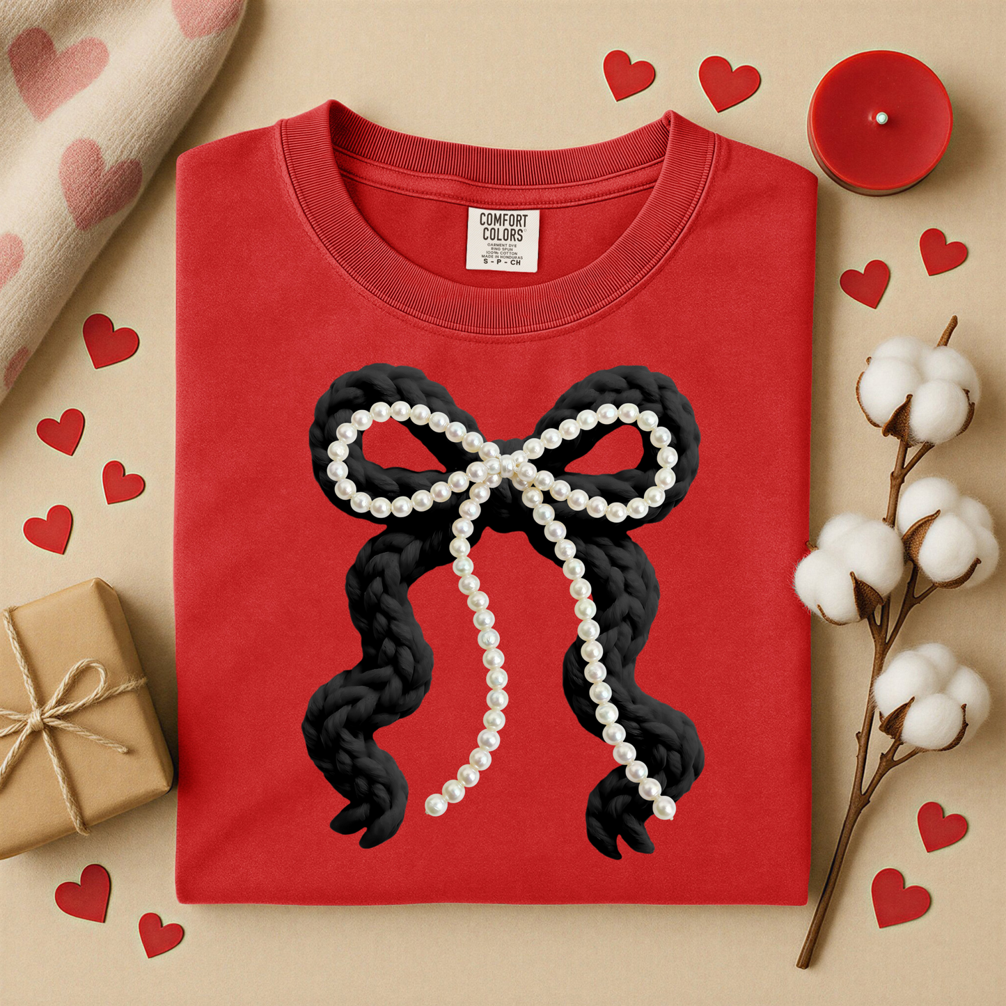 3137 - Black Yarn Pearl Bow