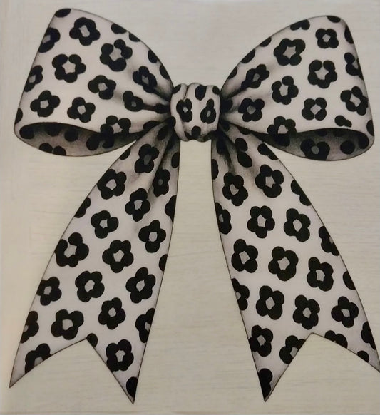 Daisy Bow Black & White
