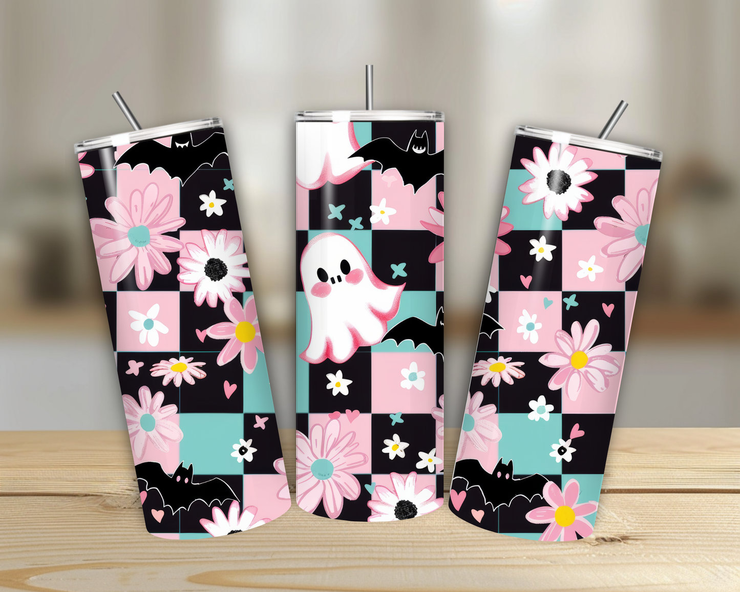 Checkered Ghost 20oz Tumbler
