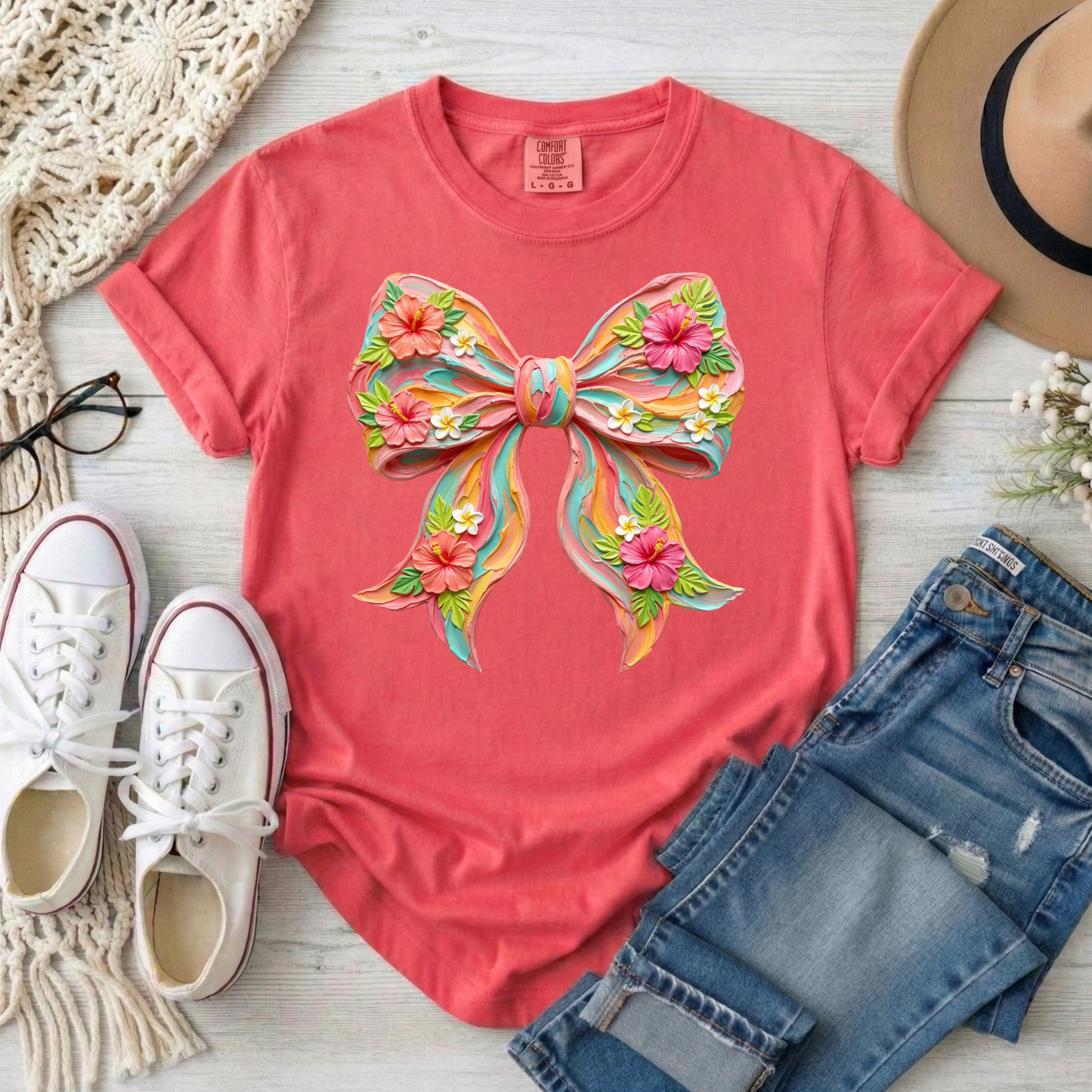 3659 - Neon Floral Bow