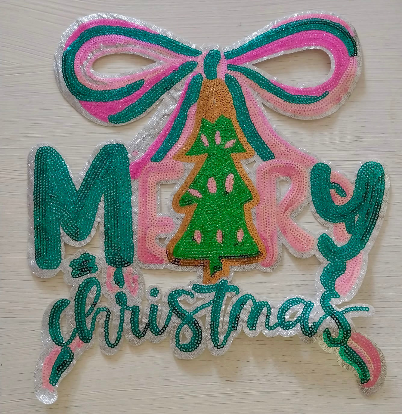 Merry Christmas Sequin Patch