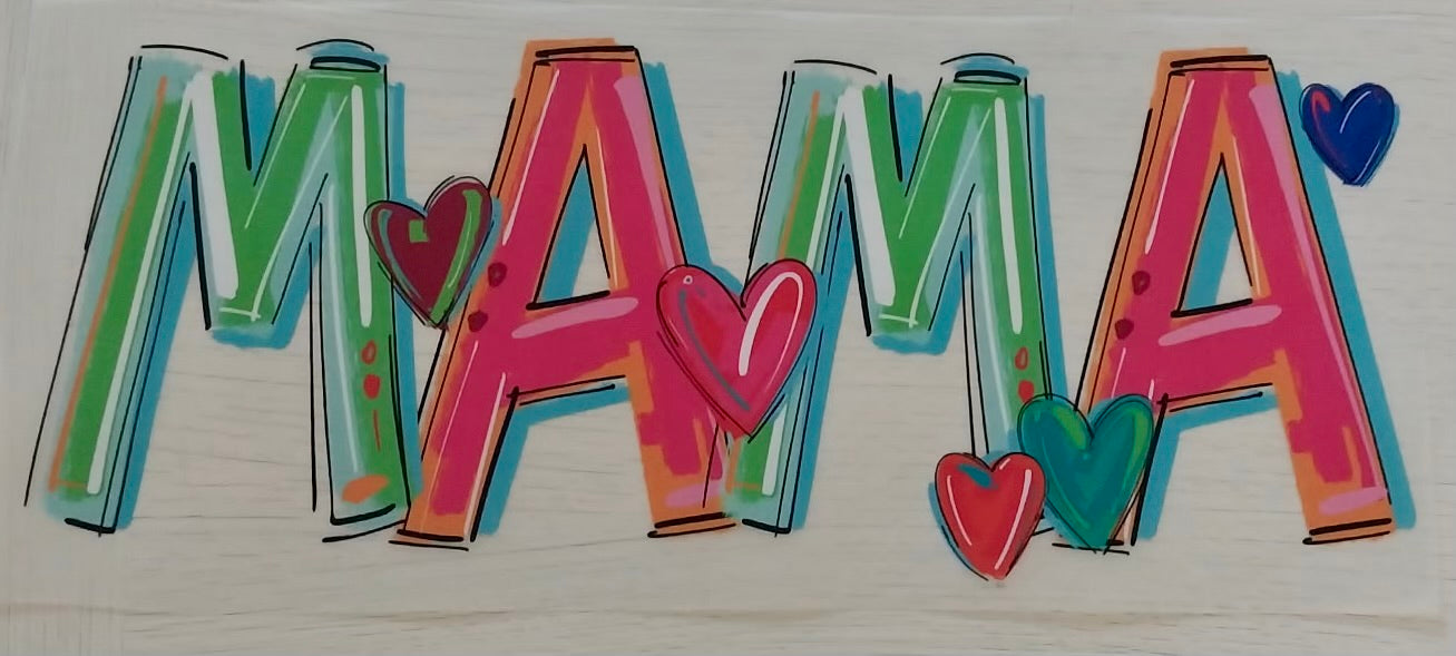 Brushstroke Mama with Hearts