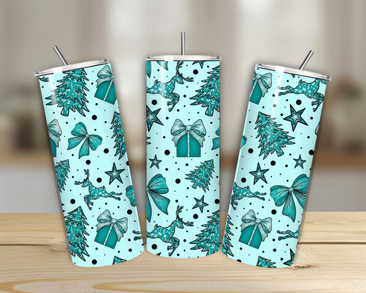 Teal Christmas 20oz Tumbler