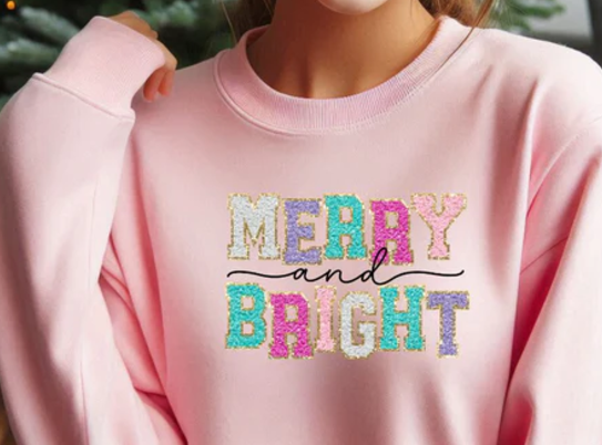 Merry & Bright Faux Chenille- Glitter